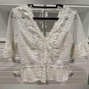 Abercrombie & Fitch white crotchet top, ties in the back